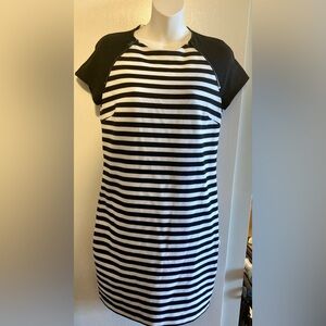 Michael Kors Black and White Striped Dress